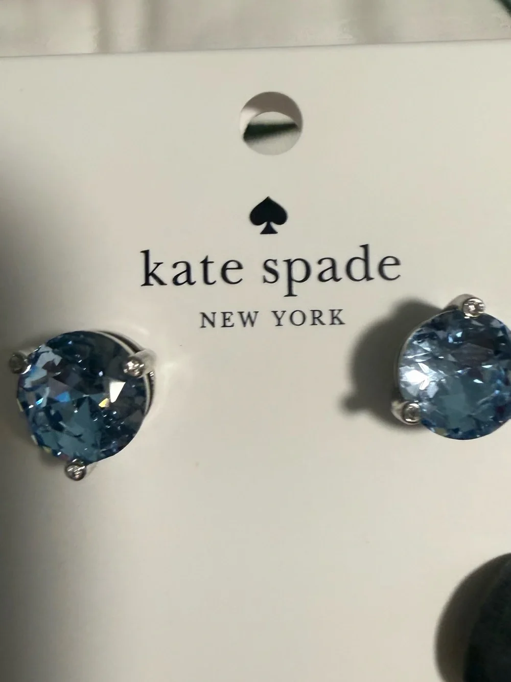 kate spade Light Blue Crystal Stud Earrings with with Dust Bag! NWT